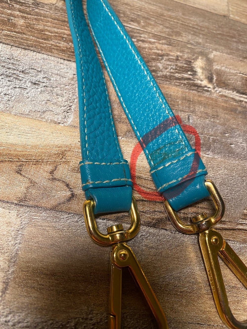 Prada Turquoise /Teal Green Leather Strap Replacement with Gold-Tone Hardware - Picture 11 of 12
